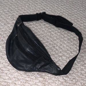 TH ✅ Black Leather ✅ Waist Adjustable Fanny Pack ✅